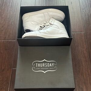 Thursday Boot Company White Showtime High Top Genuine Leather Sneakers